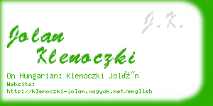 jolan klenoczki business card